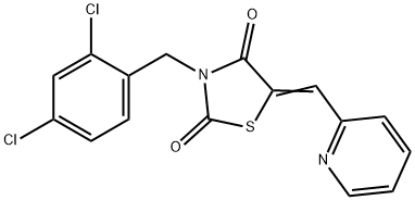 3-(2,4-dichlorobenzyl)-5-(2-pyridinylmethylene)-1,3-thiazolidine-2,4-dione Structure