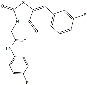 2-[5-(3-fluorobenzylidene)-2,4-dioxo-1,3-thiazolidin-3-yl]-N-(4-fluorophenyl)acetamide Structure
