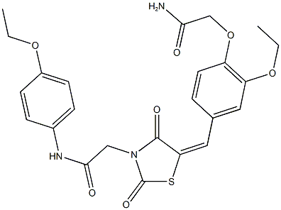 2-{5-[4-(2-amino-2-oxoethoxy)-3-ethoxybenzylidene]-2,4-dioxo-1,3-thiazolidin-3-yl}-N-(4-ethoxyphenyl)acetamide Structure