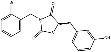 3-(2-bromobenzyl)-5-(3-hydroxybenzylidene)-1,3-thiazolidine-2,4-dione Structure