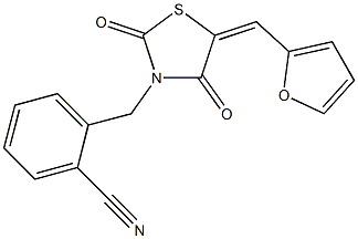 2-{[5-(2-furylmethylene)-2,4-dioxo-1,3-thiazolidin-3-yl]methyl}benzonitrile Structure