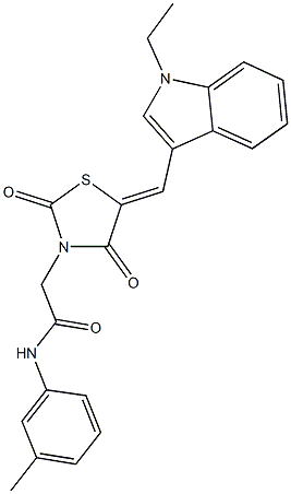 2-{5-[(1-ethyl-1H-indol-3-yl)methylene]-2,4-dioxo-1,3-thiazolidin-3-yl}-N-(3-methylphenyl)acetamide Structure
