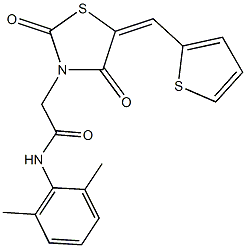 N-(2,6-dimethylphenyl)-2-[2,4-dioxo-5-(2-thienylmethylene)-1,3-thiazolidin-3-yl]acetamide Structure