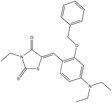 5-[2-(benzyloxy)-4-(diethylamino)benzylidene]-3-ethyl-2-thioxo-1,3-thiazolidin-4-one Structure