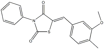 5-(3-methoxy-4-methylbenzylidene)-3-phenyl-1,3-thiazolidine-2,4-dione Structure