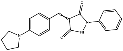 1-phenyl-4-[4-(1-pyrrolidinyl)benzylidene]-3,5-pyrazolidinedione 구조식 이미지