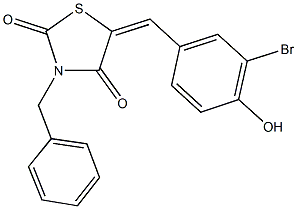 3-benzyl-5-(3-bromo-4-hydroxybenzylidene)-1,3-thiazolidine-2,4-dione 구조식 이미지