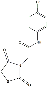 N-(4-bromophenyl)-2-(2,4-dioxo-1,3-thiazolidin-3-yl)acetamide 구조식 이미지