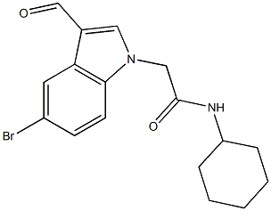 2-(5-bromo-3-formyl-1H-indol-1-yl)-N-cyclohexylacetamide 구조식 이미지