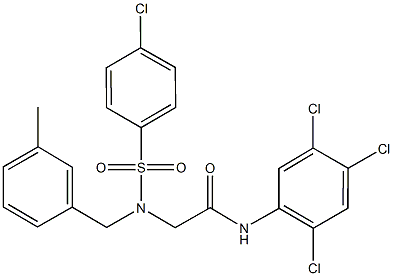 2-[[(4-chlorophenyl)sulfonyl](3-methylbenzyl)amino]-N-(2,4,5-trichlorophenyl)acetamide Structure