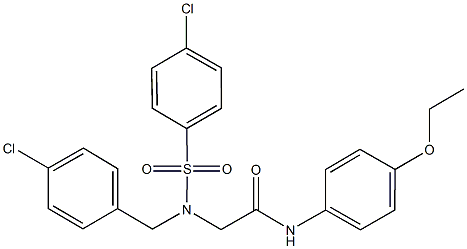 2-{(4-chlorobenzyl)[(4-chlorophenyl)sulfonyl]amino}-N-(4-ethoxyphenyl)acetamide 구조식 이미지