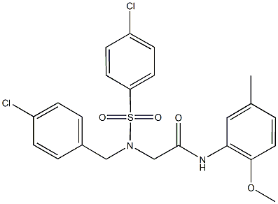 2-{(4-chlorobenzyl)[(4-chlorophenyl)sulfonyl]amino}-N-(2-methoxy-5-methylphenyl)acetamide 구조식 이미지