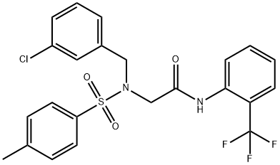 2-{(3-chlorobenzyl)[(4-methylphenyl)sulfonyl]amino}-N-[2-(trifluoromethyl)phenyl]acetamide Structure