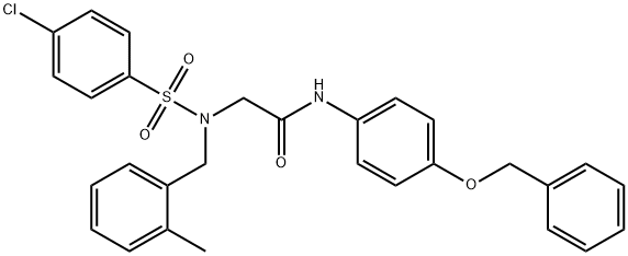 N-[4-(benzyloxy)phenyl]-2-[[(4-chlorophenyl)sulfonyl](2-methylbenzyl)amino]acetamide 구조식 이미지