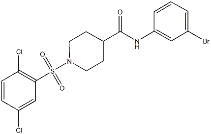 N-(3-bromophenyl)-1-[(2,5-dichlorophenyl)sulfonyl]-4-piperidinecarboxamide Structure