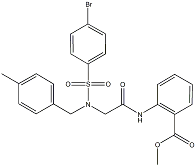 methyl 2-({[[(4-bromophenyl)sulfonyl](4-methylbenzyl)amino]acetyl}amino)benzoate 구조식 이미지