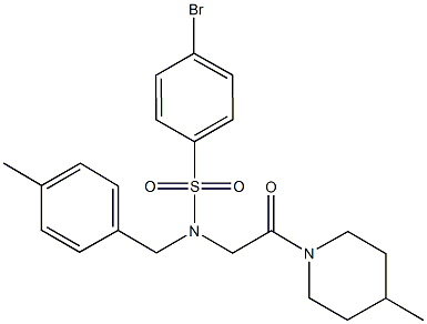 4-bromo-N-(4-methylbenzyl)-N-[2-(4-methylpiperidin-1-yl)-2-oxoethyl]benzenesulfonamide 구조식 이미지