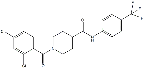 1-(2,4-dichlorobenzoyl)-N-[4-(trifluoromethyl)phenyl]-4-piperidinecarboxamide 구조식 이미지