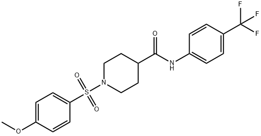 1-[(4-methoxyphenyl)sulfonyl]-N-[4-(trifluoromethyl)phenyl]-4-piperidinecarboxamide 구조식 이미지