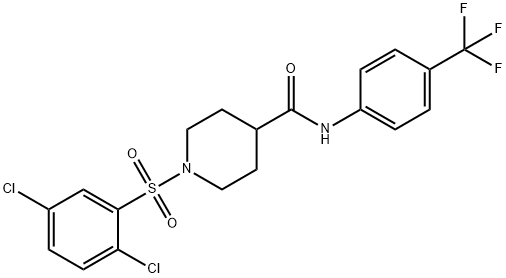 1-[(2,5-dichlorophenyl)sulfonyl]-N-[4-(trifluoromethyl)phenyl]-4-piperidinecarboxamide 구조식 이미지