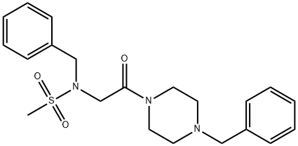 N-benzyl-N-[2-(4-benzyl-1-piperazinyl)-2-oxoethyl]methanesulfonamide 구조식 이미지