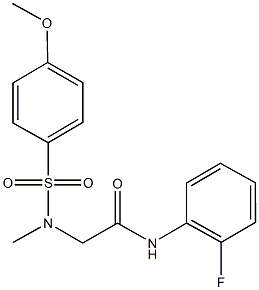 N-(2-fluorophenyl)-2-[[(4-methoxyphenyl)sulfonyl](methyl)amino]acetamide 구조식 이미지