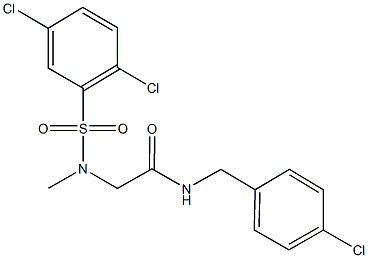 N-(4-chlorobenzyl)-2-[[(2,5-dichlorophenyl)sulfonyl](methyl)amino]acetamide 구조식 이미지