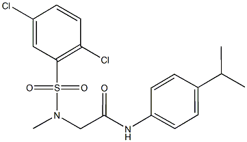 2-[[(2,5-dichlorophenyl)sulfonyl](methyl)amino]-N-(4-isopropylphenyl)acetamide 구조식 이미지