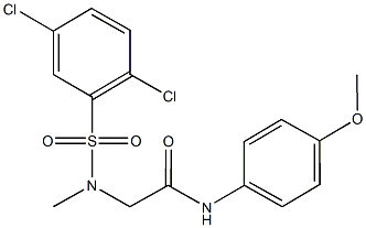 2-[[(2,5-dichlorophenyl)sulfonyl](methyl)amino]-N-(4-methoxyphenyl)acetamide 구조식 이미지
