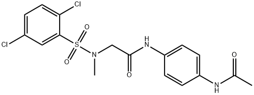 N-[4-(acetylamino)phenyl]-2-[[(2,5-dichlorophenyl)sulfonyl](methyl)amino]acetamide 구조식 이미지