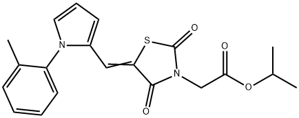 isopropyl (5-{[1-(2-methylphenyl)-1H-pyrrol-2-yl]methylene}-2,4-dioxo-1,3-thiazolidin-3-yl)acetate 구조식 이미지