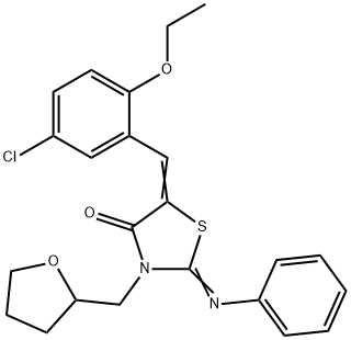 5-(5-chloro-2-ethoxybenzylidene)-2-(phenylimino)-3-(tetrahydro-2-furanylmethyl)-1,3-thiazolidin-4-one 구조식 이미지