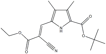 tert-butyl 5-(2-cyano-3-ethoxy-3-oxo-1-propenyl)-3,4-dimethyl-1H-pyrrole-2-carboxylate Structure