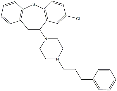 1-(8-chloro-10,11-dihydrodibenzo[b,f]thiepin-10-yl)-4-(3-phenylpropyl)piperazine Structure