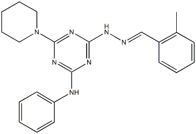 2-methylbenzaldehyde [4-anilino-6-(1-piperidinyl)-1,3,5-triazin-2-yl]hydrazone 구조식 이미지