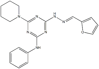 2-furaldehyde [4-anilino-6-(1-piperidinyl)-1,3,5-triazin-2-yl]hydrazone 구조식 이미지