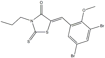 5-(3,5-dibromo-2-methoxybenzylidene)-3-propyl-2-thioxo-1,3-thiazolidin-4-one Structure