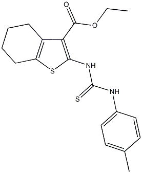 ethyl 2-[(4-toluidinocarbothioyl)amino]-4,5,6,7-tetrahydro-1-benzothiophene-3-carboxylate 구조식 이미지