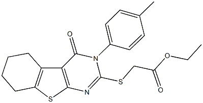 ethyl {[3-(4-methylphenyl)-4-oxo-3,4,5,6,7,8-hexahydro[1]benzothieno[2,3-d]pyrimidin-2-yl]sulfanyl}acetate 구조식 이미지