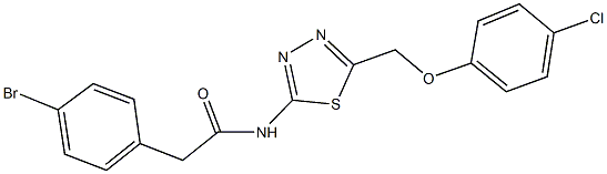 2-(4-bromophenyl)-N-{5-[(4-chlorophenoxy)methyl]-1,3,4-thiadiazol-2-yl}acetamide 구조식 이미지