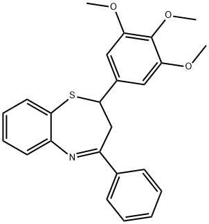 4-phenyl-2-(3,4,5-trimethoxyphenyl)-2,3-dihydro-1,5-benzothiazepine 구조식 이미지