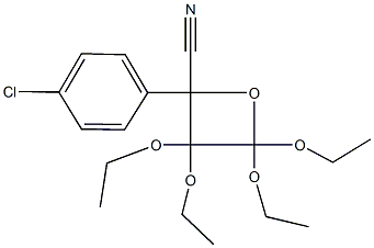 2-(4-chlorophenyl)-3,3,4,4-tetraethoxy-2-oxetanecarbonitrile Structure