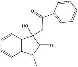 3-hydroxy-1-methyl-3-(2-oxo-2-phenylethyl)-1,3-dihydro-2H-indol-2-one Structure