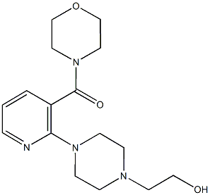 2-{4-[3-(4-morpholinylcarbonyl)-2-pyridinyl]-1-piperazinyl}ethanol 구조식 이미지