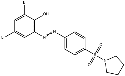 2-bromo-4-chloro-6-{[4-(1-pyrrolidinylsulfonyl)phenyl]diazenyl}phenol Structure