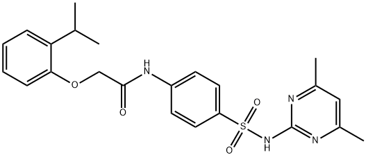 N-(4-{[(4,6-dimethyl-2-pyrimidinyl)amino]sulfonyl}phenyl)-2-(2-isopropylphenoxy)acetamide Structure