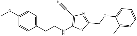 5-{[2-(4-methoxyphenyl)ethyl]amino}-2-[(2-methylphenoxy)methyl]-1,3-oxazole-4-carbonitrile Structure