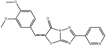 5-(3,4-dimethoxybenzylidene)-2-(3-pyridinyl)[1,3]thiazolo[3,2-b][1,2,4]triazol-6(5H)-one 구조식 이미지