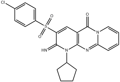 3-[(4-chlorophenyl)sulfonyl]-1-cyclopentyl-2-imino-1,2-dihydro-5H-dipyrido[1,2-a:2,3-d]pyrimidin-5-one 구조식 이미지