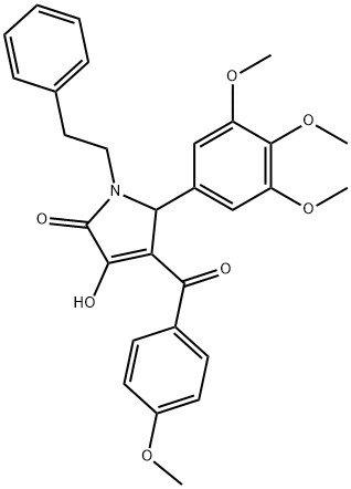 3-hydroxy-4-(4-methoxybenzoyl)-1-(2-phenylethyl)-5-(3,4,5-trimethoxyphenyl)-1,5-dihydro-2H-pyrrol-2-one Structure